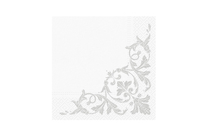 Serwetki papierowe 20 szt. Srebrny motyw 33x33 cm 