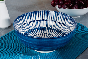 Salaterka, miska porcelanowa 16 cm niebieskie wzorki