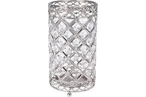 Świecznik dekoracyjny metalowy 20 cm srebrny