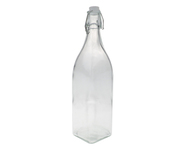 Butelka szklana z klipsem 1 L kwadratowa