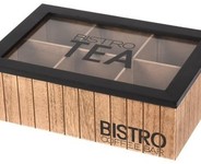 Pudełko drewniane na herbatę 24 x 16.5 cm Bistro