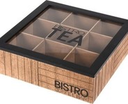 Pudełko drewniane na herbatę 24 x 24 cm Bistro